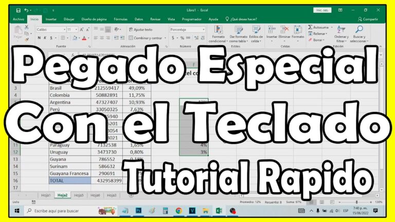 Descubre el truco para hacer pegado especial en Excel con el teclado
